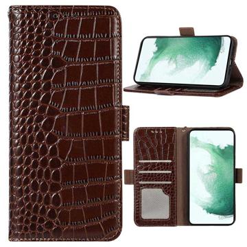 Crocodile Series Motorola Moto S30 Pro Wallet Leather Case with RFID - Brown