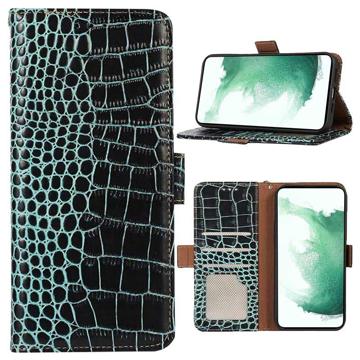 Crocodile Series Motorola Moto S30 Pro Wallet Leather Case with RFID - Green