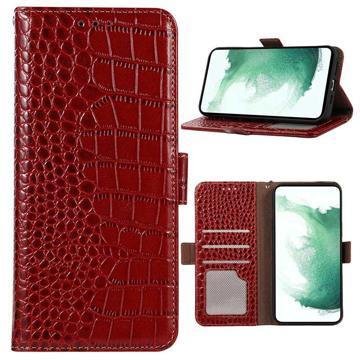 Crocodile Series Motorola Moto S30 Pro Wallet Leather Case with RFID - Red