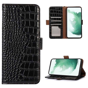 Crocodile Series Huawei Mate 50 Pro Wallet Leather Case with RFID - Black