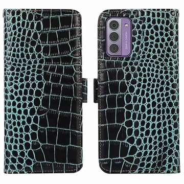 Nokia G42 Crocodile Series Wallet Leather Case with RFID - Green