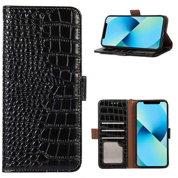 Crocodile Series OnePlus Nord CE 2 Lite 5G Wallet Leather Case with RFID - Black