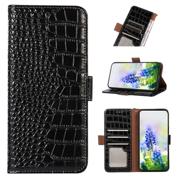 Crocodile Series OnePlus Nord CE 3 Lite/N30 Wallet Leather Case with RFID - Black