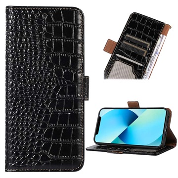 Crocodile Series Samsung Galaxy M23 5G/F23 5G Wallet Leather Case with RFID - Black