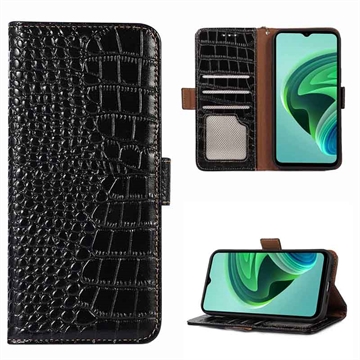 Crocodile Series Xiaomi Redmi 10 5G/Note 11E Wallet Leather Case - Black