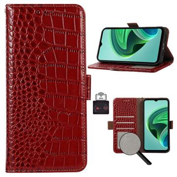 Crocodile Xiaomi Redmi A1 Wallet Leather Case with RFID - Red
