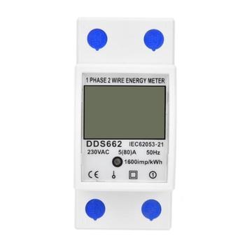 DDS662 Kilowatt Electricity Usage Monitor AC 230V 50Hz Electrical Power Consumption Watt Meter Tester - White