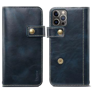 Denior Vintage Series iPhone 14 Pro Wallet Leather Case - Blue