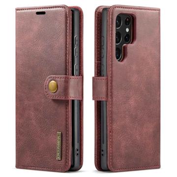 DG.Ming Samsung Galaxy S23 Ultra 5G Detachable Wallet Leather Case - Wine Red