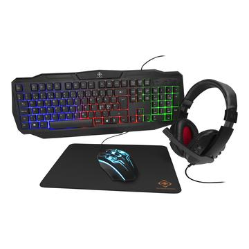 Deltaco 4in1 RGB Gaming Bundle - Keyboard, Mouse, Headset, Mousepad