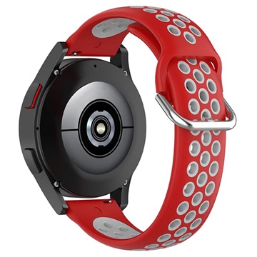 Dual-Color Samsung Galaxy Watch4/Watch4 Classic/Watch5/Watch6 Silicone Sports Strap - Red / Grey
