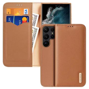 Dux Ducis Hivo Samsung Galaxy S23 Ultra 5G Wallet Leather Case - Brown