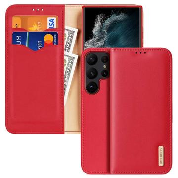 Dux Ducis Hivo Samsung Galaxy S23 Ultra 5G Wallet Leather Case - Red