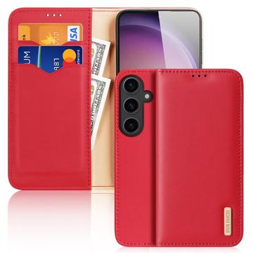 Samsung Galaxy S24 Dux Ducis Hivo Wallet Leather Case - Red