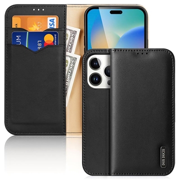 Dux Ducis Hivo iPhone 14 Pro Wallet Leather Case - Black