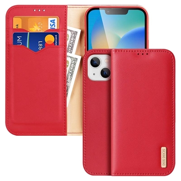 Dux Ducis Hivo iPhone 14 Wallet Leather Case - Red