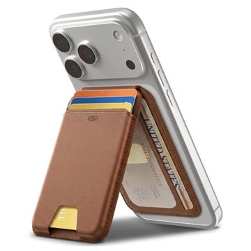 ESR Classic MagSafe Wallet Stand with RFID Blocking - Brown