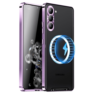 Electroplated Magnetic Samsung Galaxy S23 5G Hybrid Case - Purple