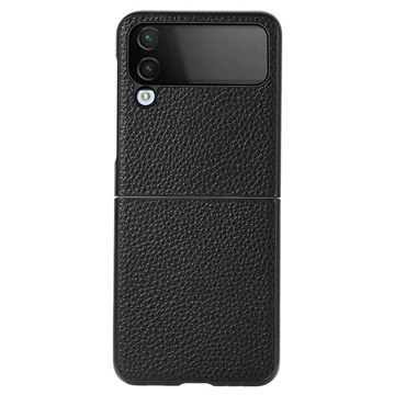 Elegant Samsung Galaxy Z Flip4 Leather Case - Black