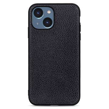 Elegant iPhone 14 Plus Leather Case - Black