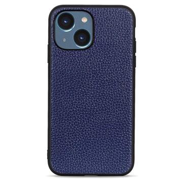 Elegant iPhone 14 Plus Leather Case - Blue