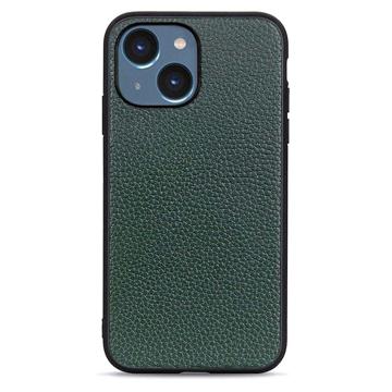 Elegant iPhone 14 Plus Leather Case - Green