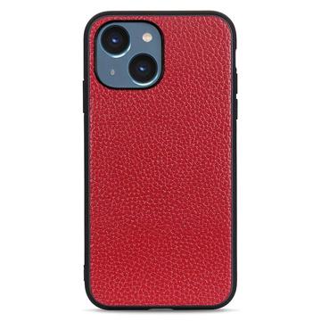 Elegant iPhone 14 Plus Leather Case - Red