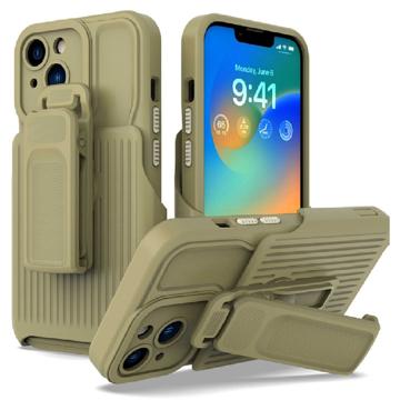 Explorer Series iPhone 14 Plus Hybrid Case with Belt Clip - Army Green