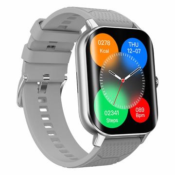 F12 2.02-inch Curved Screen Smart Watch with Encoder Bluetooth Calling Smart Bracelet with Health Monitoring - Silver / Grey