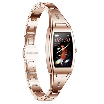 Female Waterproof Smart Watch with Heart Rate (Open Box - Excellent) - Rose Gold