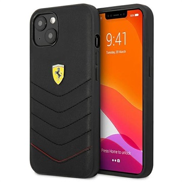 Ferrari Off Track Quilted iPhone 13 Leather Case - Black