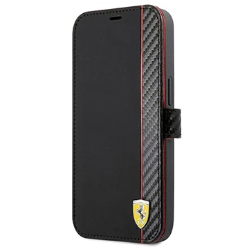 Ferrari On Track Carbon Stripe iPhone 13 Mini Wallet Case - Black