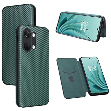OnePlus Ace 2V/Nord 3 Flip Case - Carbon Fiber - Green