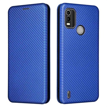 Nokia C21 Plus Flip Case - Carbon Fiber - Blue