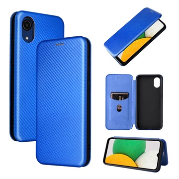Samsung Galaxy A03 Core Flip Case - Carbon Fiber - Blue