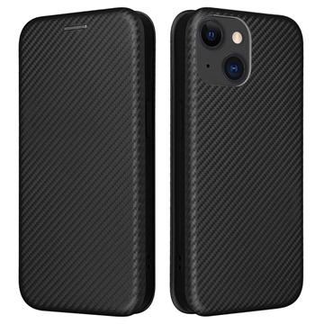 iPhone 15 Flip Case - Carbon Fiber - Black