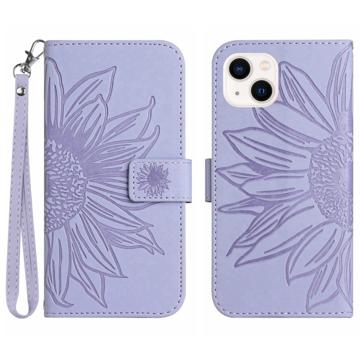 Sunflower Series iPhone 14 Plus Wallet Case - Light Purple