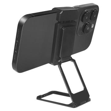 Foldable 360-degree Rotary Desktop Holder for Smartphone - Black