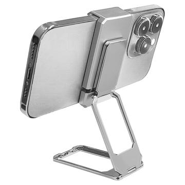Foldable 360-degree Rotary Desktop Holder for Smartphone - Silver