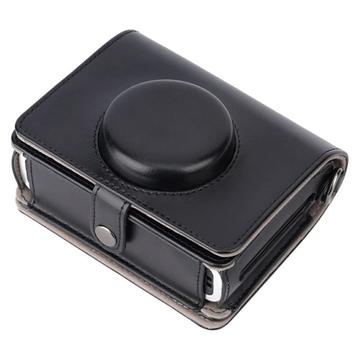 Instax mini Evo PU Leather Retro Camera Bag Anti-drop Protective Cover with Shoulder Strap - Black