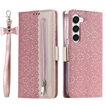 Lace Pattern Samsung Galaxy S23+ 5G Wallet Case - Rose Gold