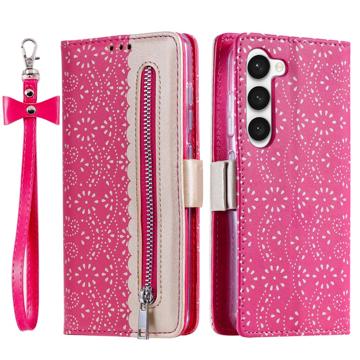 Lace Pattern Samsung Galaxy S23+ 5G Wallet Case - Rose
