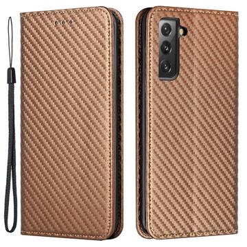 Samsung Galaxy S23+ 5G Wallet Case - Carbon Fiber - Brown