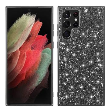 Glitter Series Samsung Galaxy S23 Ultra 5G Hybrid Case - Black