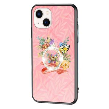 Butterfly iPhone 14 Hybrid Case with Ring Kickstand - Pink