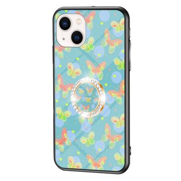 Butterfly iPhone 14 Hybrid Case with Ring Kickstand - Green