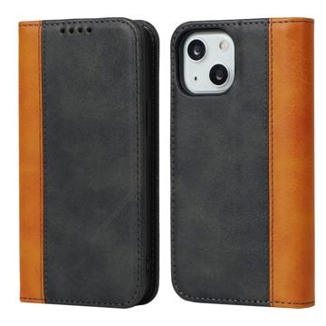 Elegance Series iPhone 14 Wallet Case - Black / Light Brown