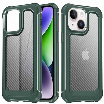 Anti-Scratch Carbon Fiber iPhone 14 Hybrid Case - Green