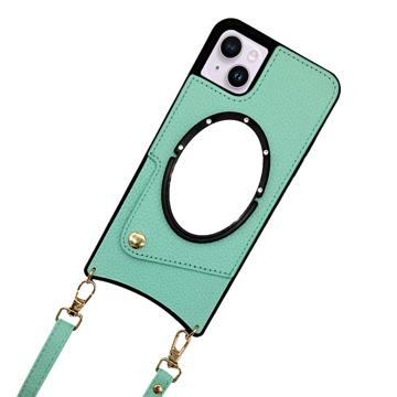 Fish Tail iPhone 14 Coated Case with Mirror - Green