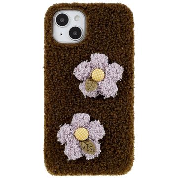 Fluffy Flower Series iPhone 14 TPU Case - Brown